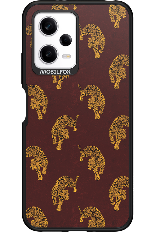 Burgundy Leopard Pattern - Xiaomi Redmi Note 12 5G