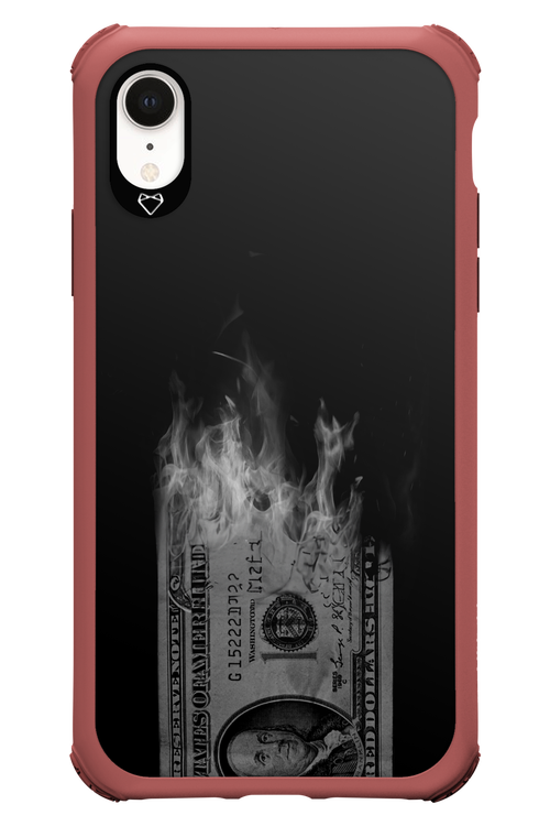 Money Burn B&W - Apple iPhone XR