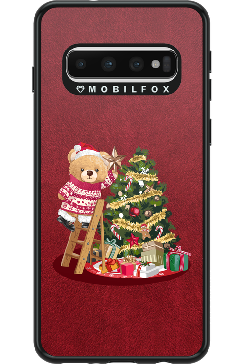 Christmas Bear (Burgundy) - Samsung Galaxy S10