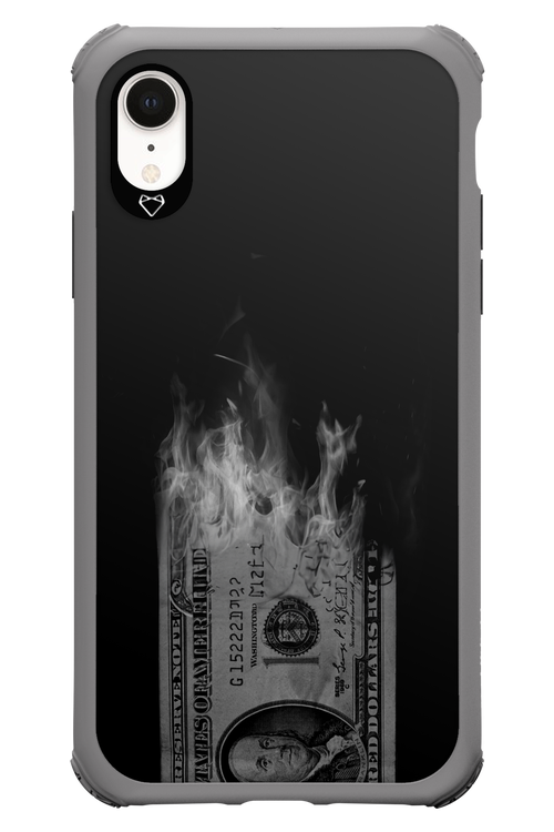 Money Burn B&W - Apple iPhone XR