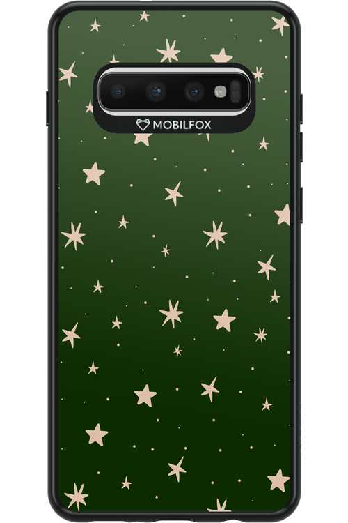 Forest Green Stars - Samsung Galaxy S10+