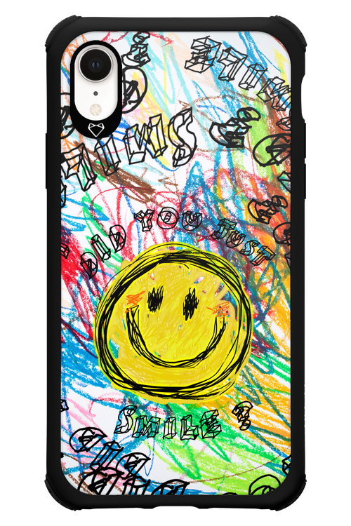 Crayon Smiley Colorful - Apple iPhone XR