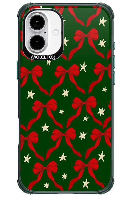 Bow & Stars (Green) - Apple iPhone 16 Plus