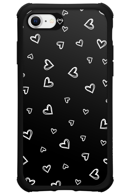 Monochrome Hearts 2.0 - Apple iPhone 8