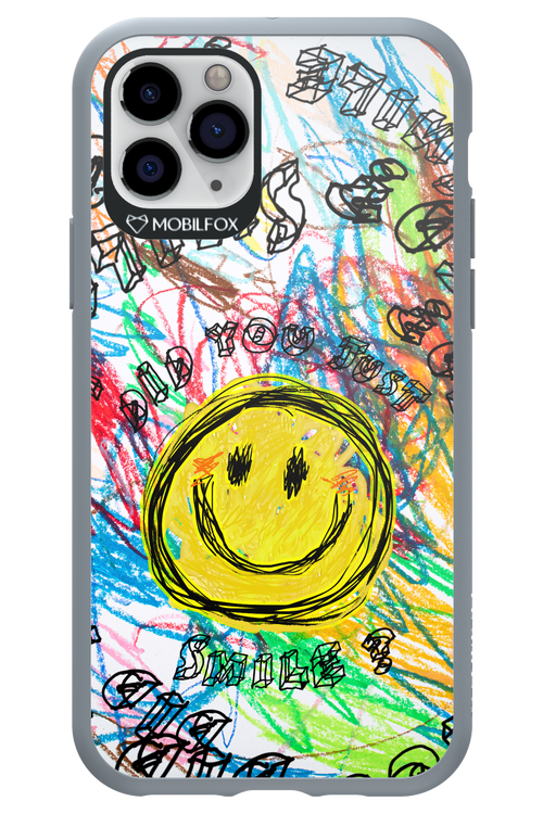 Crayon Smiley Colorful - Apple iPhone 11 Pro