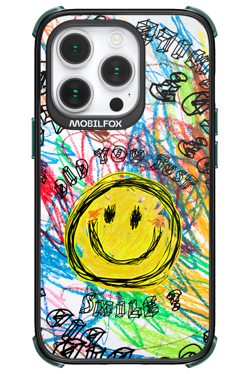 Crayon Smiley Colorful - Apple iPhone 14 Pro