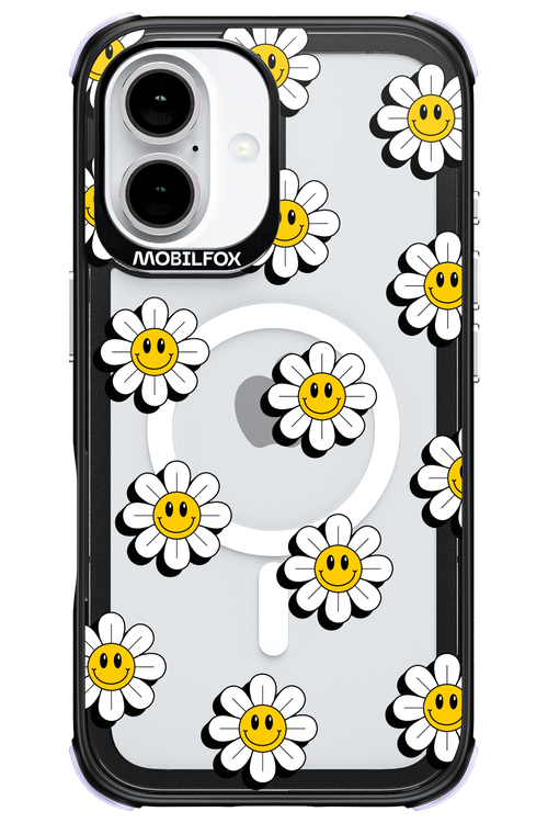 Smiley Flowers Transparent - Apple iPhone 16