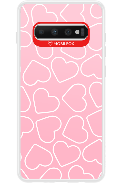 Line Heart Pink - Samsung Galaxy S10+