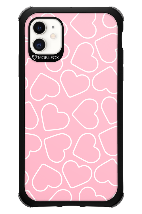 Line Heart Pink - Apple iPhone 11