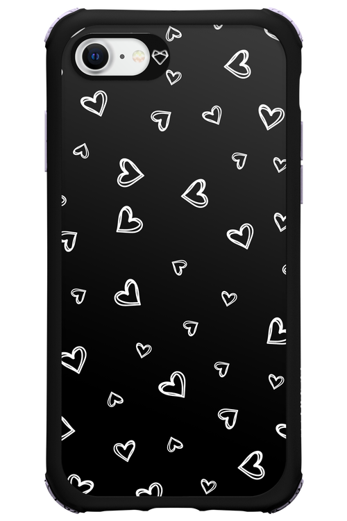 Monochrome Hearts 2.0 - Apple iPhone 8