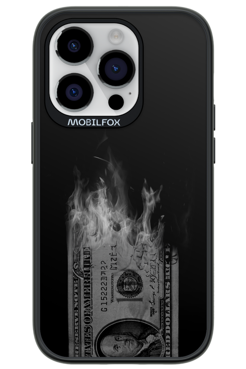 Money Burn B&W - Apple iPhone 14 Pro