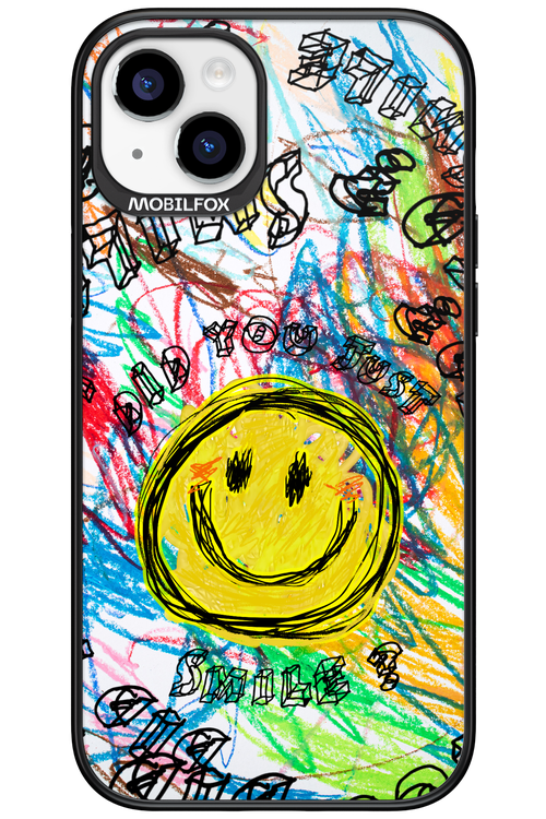 Crayon Smiley Colorful - Apple iPhone 15 Plus