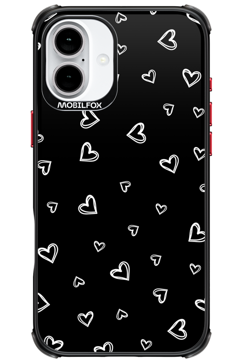 Monochrome Hearts 2.0 - Apple iPhone 16 Plus