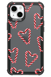 Candy Cane Hearts - Apple iPhone 15 Plus