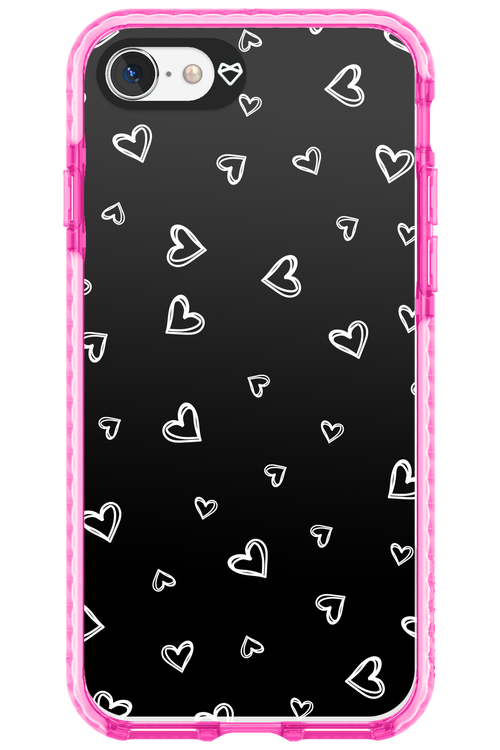 Monochrome Hearts 2.0 - Apple iPhone 8