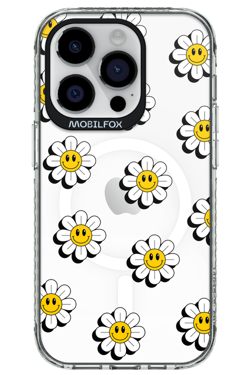 Smiley Flowers Transparent - Apple iPhone 14 Pro