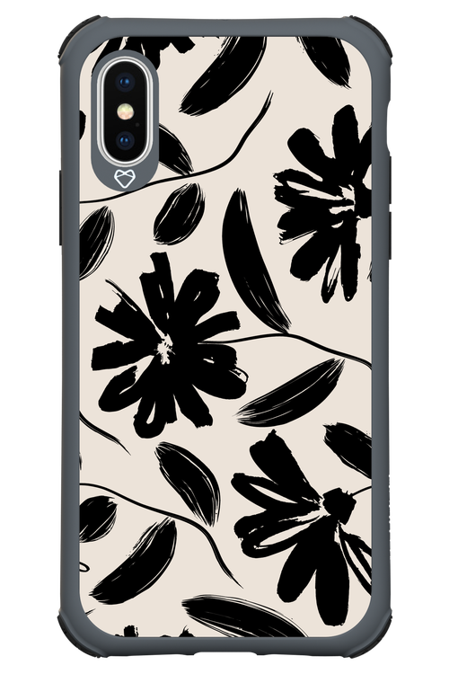 Monochrome Flowerss 2.0 - Apple iPhone XS