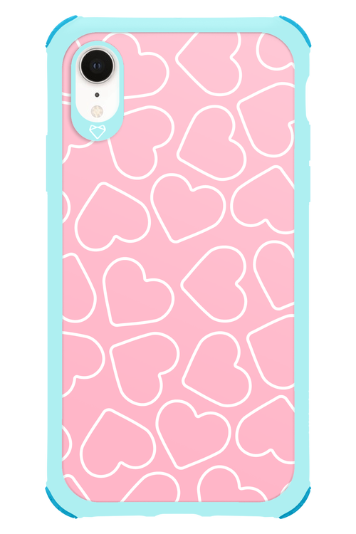 Line Heart Pink - Apple iPhone XR