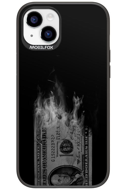 Money Burn B&W - Apple iPhone 15 Plus