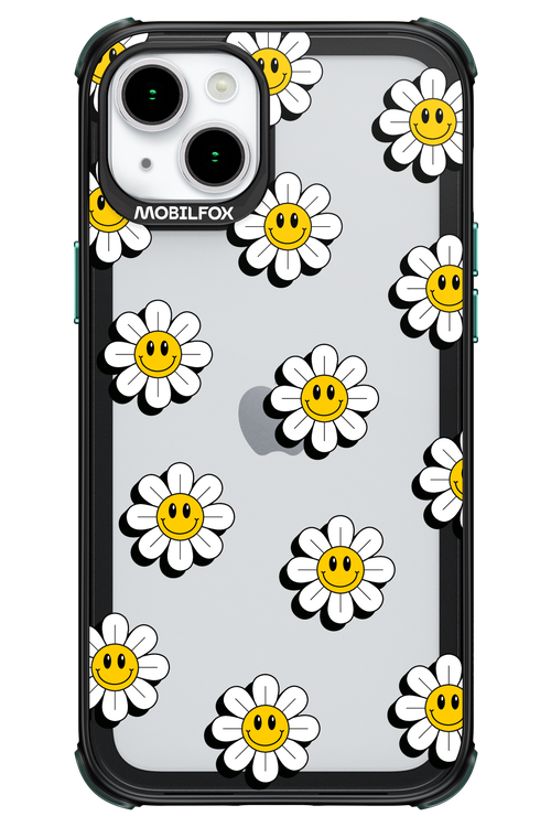 Smiley Flowers Transparent - Apple iPhone 15 Plus