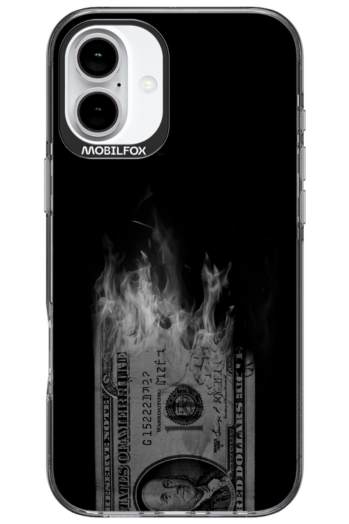 Money Burn B&W - Apple iPhone 16 Plus