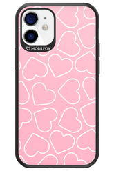Line Heart Pink - Apple iPhone 12 Mini