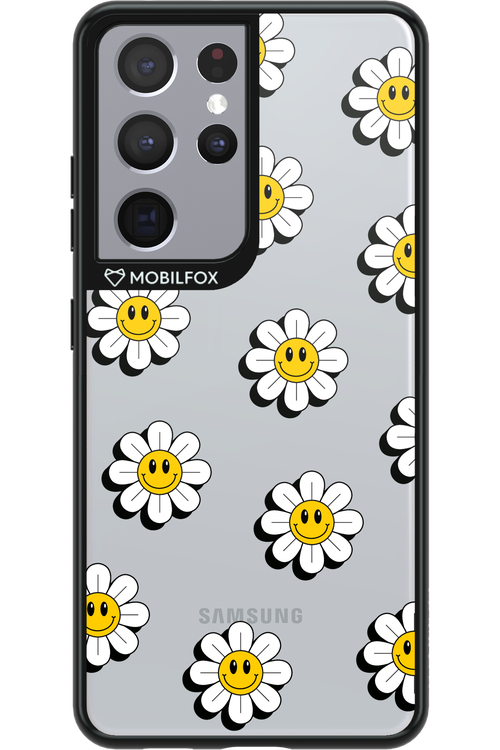 Smiley Flowers Transparent - Samsung Galaxy S21 Ultra