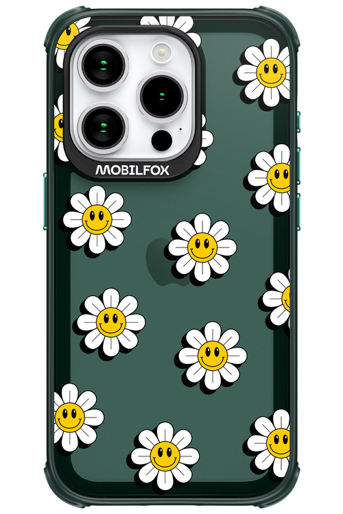 Smiley Flowers Transparent - Apple iPhone 15 Pro