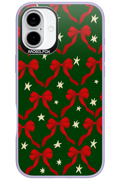 Bow & Stars (Green) - Apple iPhone 16 Plus