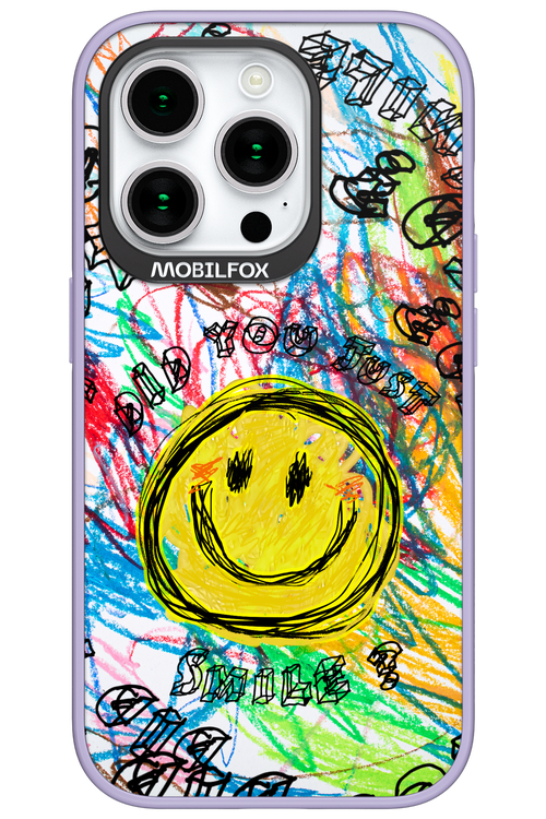 Crayon Smiley Colorful - Apple iPhone 15 Pro