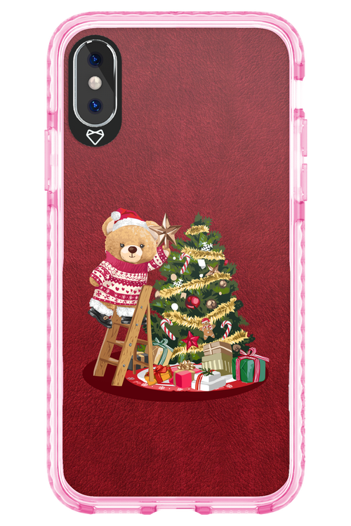 Christmas Bear (Burgundy) - Apple iPhone X