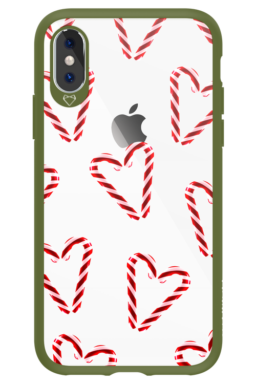 Candy Cane Hearts - Apple iPhone XS