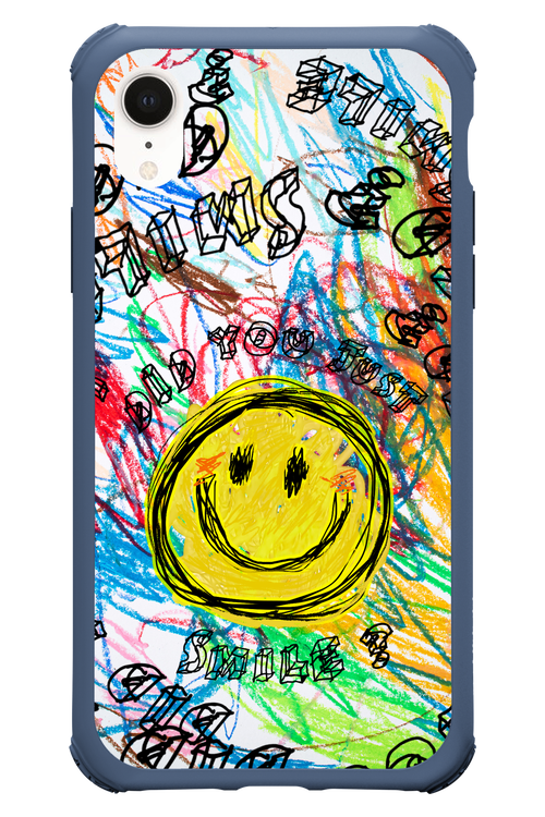 Crayon Smiley Colorful - Apple iPhone XR