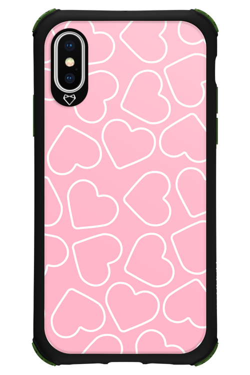 Line Heart Pink - Apple iPhone XS