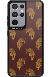 Burgundy Leopard Pattern - Samsung Galaxy S21 Ultra