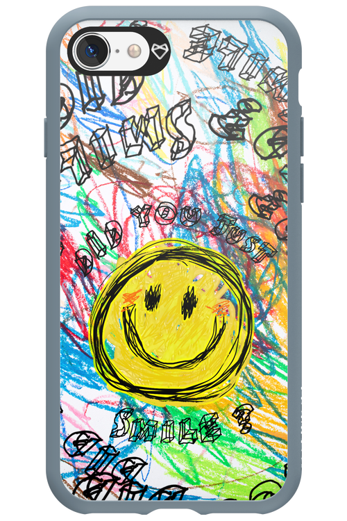 Crayon Smiley Colorful - Apple iPhone 8