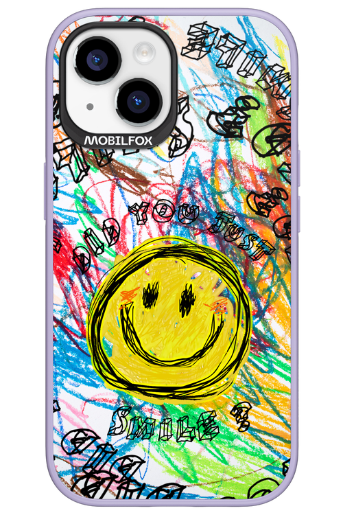 Crayon Smiley Colorful - Apple iPhone 15