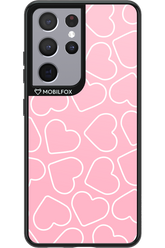 Line Heart Pink - Samsung Galaxy S21 Ultra