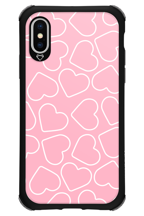 Line Heart Pink - Apple iPhone X