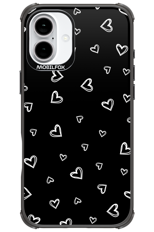 Monochrome Hearts 2.0 - Apple iPhone 16 Plus