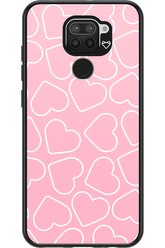Line Heart Pink - Xiaomi Redmi Note 9