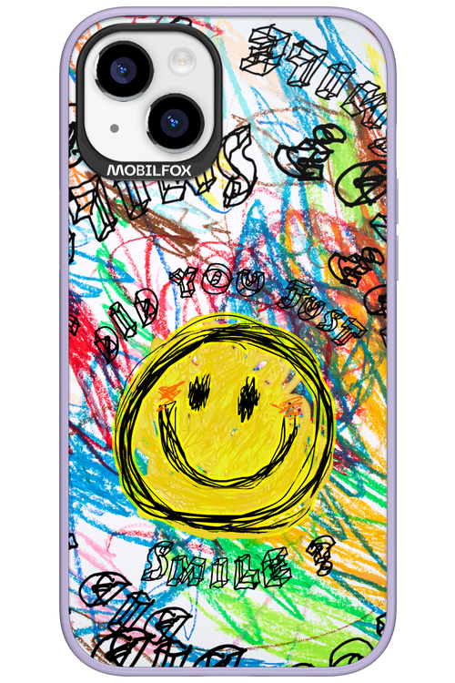 Crayon Smiley Colorful - Apple iPhone 15 Plus