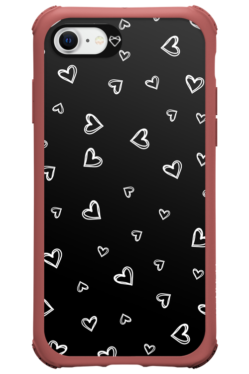 Monochrome Hearts 2.0 - Apple iPhone 7