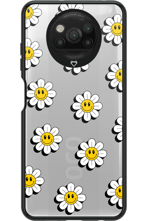 Smiley Flowers Transparent - Xiaomi Poco X3 Pro