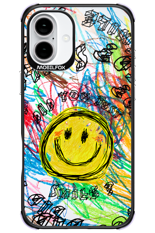 Crayon Smiley Colorful - Apple iPhone 16 Plus