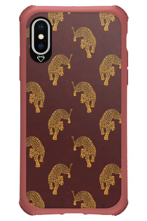 Burgundy Leopard Pattern - Apple iPhone X