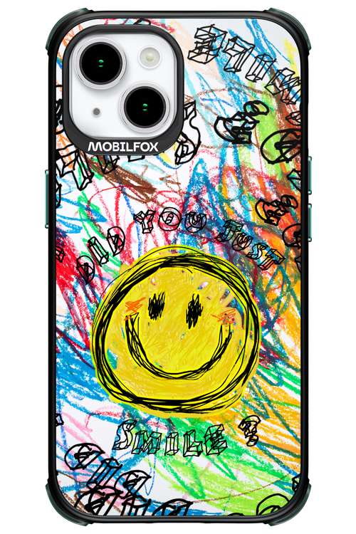 Crayon Smiley Colorful - Apple iPhone 15