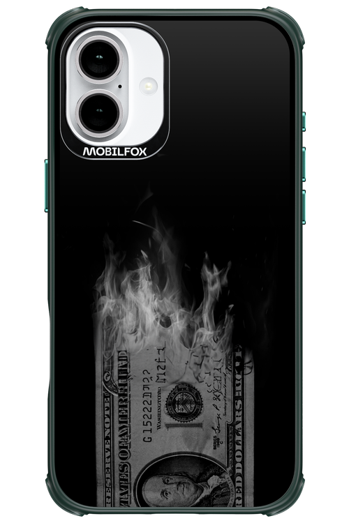 Money Burn B&W - Apple iPhone 16 Plus