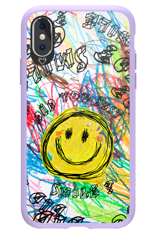 Crayon Smiley Colorful - Apple iPhone XS