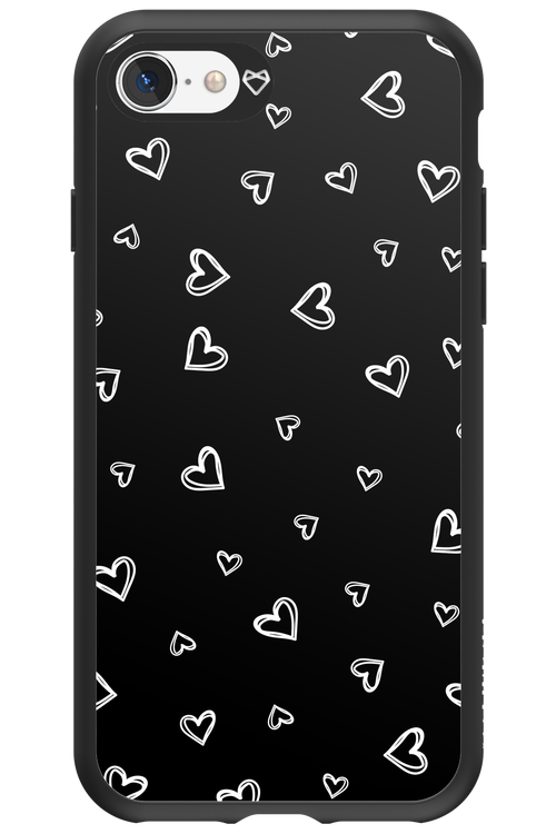 Monochrome Hearts 2.0 - Apple iPhone SE 2022